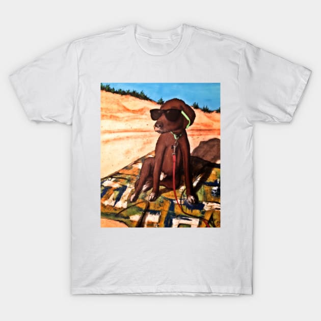 Mumford the Beach Dog T-Shirt by SteveMartzArt